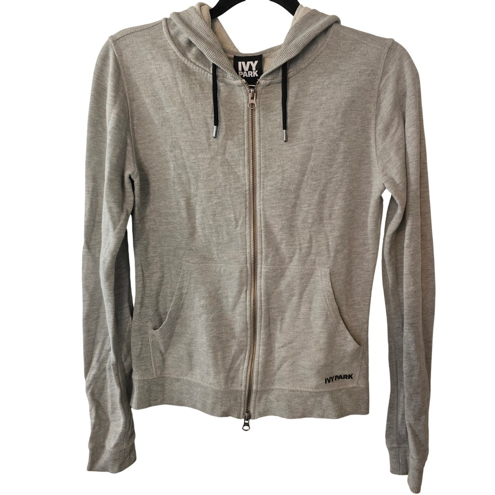 Ivy Park Womens Lightweight Gray Full Zip‎ Hoodie Sweatshirt size Small NWOT